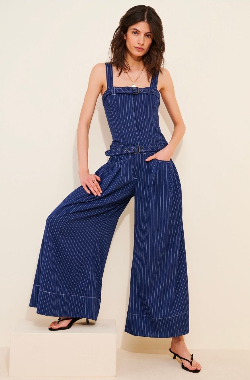 Free People Flores Striped Jumpsuit. Size L. Ret. $198